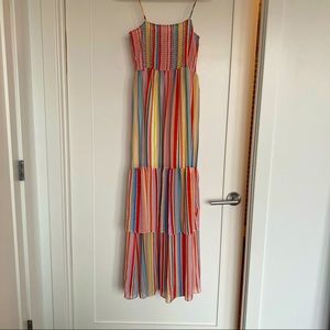 Smocked top tiered maxi dress